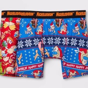 🆕 Nickelodeon Christmas Men 2 Pack Boxer Briefs